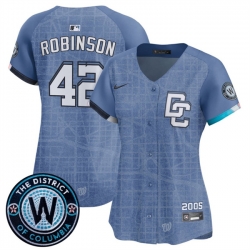 Women Washington Nationals 42 Jackie Robinson Blue 2025 City Connect Limited Stitched Baseball Jersey