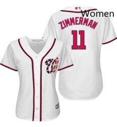 Womens Majestic Washington Nationals 11 Ryan Zimmerman Authentic White Home Cool Base MLB Jersey