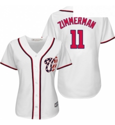 Womens Majestic Washington Nationals 11 Ryan Zimmerman Replica White Home Cool Base MLB Jersey