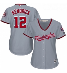 Womens Majestic Washington Nationals 12 Howie Kendrick Authentic Grey Road Cool Base MLB Jersey 