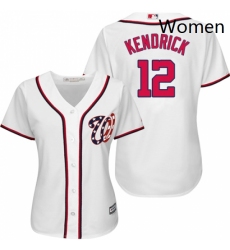 Womens Majestic Washington Nationals 12 Howie Kendrick Replica White Home Cool Base MLB Jersey 