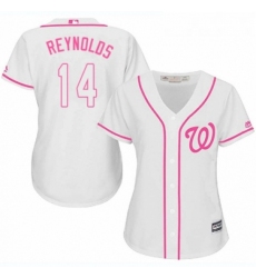 Womens Majestic Washington Nationals 14 Mark Reynolds Replica White Fashion Cool Base MLB Jersey 