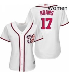 Womens Majestic Washington Nationals 17 Matt Adams Replica White Home Cool Base MLB Jersey 