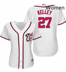 Womens Majestic Washington Nationals 27 Shawn Kelley Authentic White Home Cool Base MLB Jersey