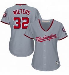 Womens Majestic Washington Nationals 32 Matt Wieters Authentic Grey Road Cool Base MLB Jersey