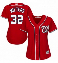 Womens Majestic Washington Nationals 32 Matt Wieters Authentic Red Alternate 1 Cool Base MLB Jersey