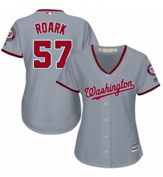 Womens Majestic Washington Nationals 57 Tanner Roark Authentic Grey Road Cool Base MLB Jersey 