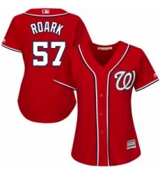 Womens Majestic Washington Nationals 57 Tanner Roark Authentic Red Alternate 1 Cool Base MLB Jersey 