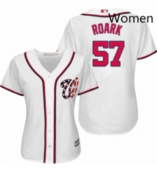 Womens Majestic Washington Nationals 57 Tanner Roark Authentic White Home Cool Base MLB Jersey 