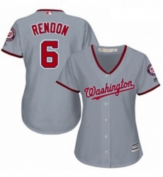 Womens Majestic Washington Nationals 6 Anthony Rendon Replica Grey Road Cool Base MLB Jersey