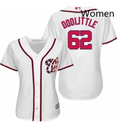 Womens Majestic Washington Nationals 62 Sean Doolittle Replica White Home Cool Base MLB Jersey 
