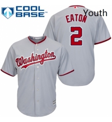 Youth Majestic Washington Nationals 2 Adam Eaton Authentic Grey Road Cool Base MLB Jersey