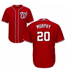 Youth Majestic Washington Nationals 20 Daniel Murphy Authentic Red Alternate 1 Cool Base MLB Jersey