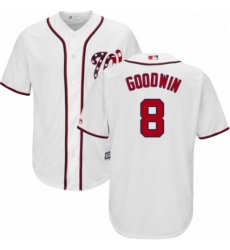 Youth Majestic Washington Nationals 8 Brian Goodwin Replica White Home Cool Base MLB Jersey 