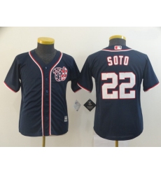 Youth Nationals 22 Juan Soto Navy Cool Base Jersey