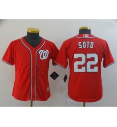 Youth Nationals 22 Juan Soto Red Cool Base Jersey