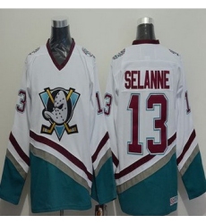 Anaheim Ducks #13 Teemu Selanne White CCM Throwback Stitched NHL Jersey