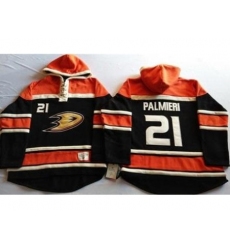 Anaheim Ducks 21 Kyle Palmieri Black Sawyer Hooded Sweatshirt Stitched NHL Jersey