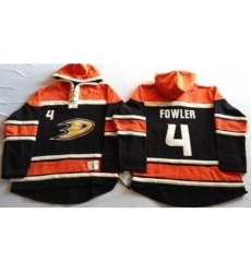 Anaheim Ducks 4 Cam Fowler Black Sawyer Hooded Sweatshirt Stitched NHL Jersey