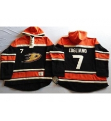 Anaheim Ducks 7 Andrew Cogliano Black Sawyer Hooded Sweatshirt Stitched NHL Jersey