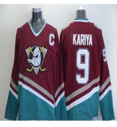 Anaheim Ducks #9 Paul Kariya Red CCM Throwback Stitched NHL Jersey