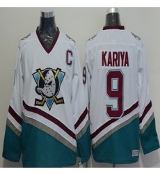 Anaheim Ducks #9 Paul Kariya White CCM Throwback Stitched NHL Jersey