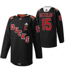 Men Anaheim Ducks 15 Ryan Getzlaf 2022 Black Angels Night Stitched jersey