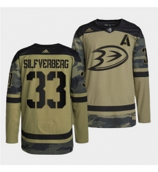 Men Anaheim Ducks 33 Jakob Silfverberg 2022 Camo Military Appreciation Night Stitched jersey