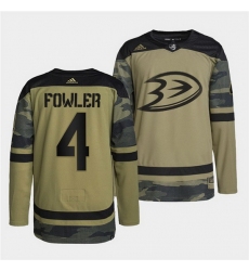Men Anaheim Ducks 4 Cam Fowler 2022 Camo Military Appreciation Night Stitched jersey