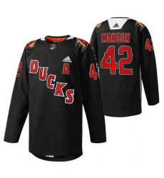 Men Anaheim Ducks 42 Josh Manson 2022 Black Angels Night Stitched jersey