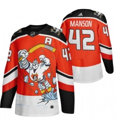 Men Anaheim Ducks 42 Josh Manson Red Adidas 2020 21 Reverse Retro Alternate NHL Jersey