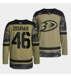Men Anaheim Ducks 46 Trevor Zegras 2022 Camo Military Appreciation Night Stitched jersey