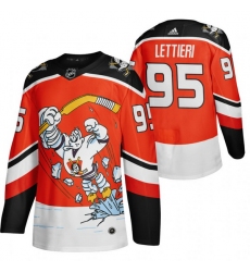 Men Anaheim Ducks 95 Vinni Lettieri Red Adidas 2020 21 Reverse Retro Alternate NHL Jersey