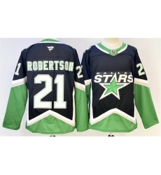 Men Dallas Stars  21 Jason Robertson Black 2025 26 Alternate Stitched Hockey Jersey