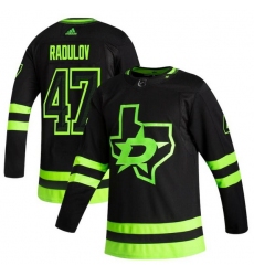 Men Dallas Stars 47 Alexander Radulov Black Adidas 2020 21 Reverse Retro Alternate NHL Jersey