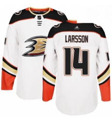 Mens Adidas Anaheim Ducks 14 Jacob Larsson Authentic White Away NHL Jersey 