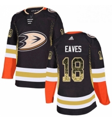 Mens Adidas Anaheim Ducks 18 Patrick Eaves Authentic Black Drift Fashion NHL Jersey 