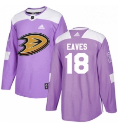 Mens Adidas Anaheim Ducks 18 Patrick Eaves Authentic Purple Fights Cancer Practice NHL Jersey 