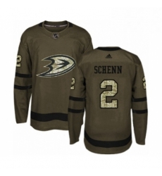 Mens Adidas Anaheim Ducks 2 Luke Schenn Authentic Green Salute to Service NHL Jersey 