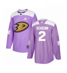 Mens Adidas Anaheim Ducks 2 Luke Schenn Authentic Purple Fights Cancer Practice NHL Jersey 