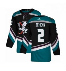 Mens Adidas Anaheim Ducks 2 Luke Schenn Premier Black Teal Alternate NHL Jersey 