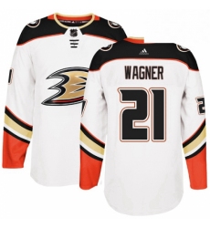Mens Adidas Anaheim Ducks 21 Chris Wagner Authentic White Away NHL Jersey 