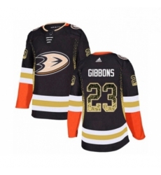 Mens Adidas Anaheim Ducks 23 Brian Gibbons Authentic Black Drift Fashion NHL Jersey 