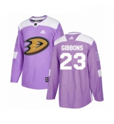 Mens Adidas Anaheim Ducks 23 Brian Gibbons Authentic Purple Fights Cancer Practice NHL Jersey 