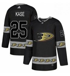 Mens Adidas Anaheim Ducks 25 Ondrej Kase Premier Black Team Logo Fashion NHL Jersey 