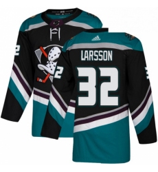 Mens Adidas Anaheim Ducks 32 Jacob Larsson Authentic Black Teal Third NHL Jersey 
