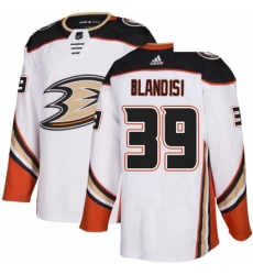 Mens Adidas Anaheim Ducks 39 Joseph Blandisi Authentic White Away NHL Jersey 