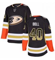 Mens Adidas Anaheim Ducks 40 Jared Boll Authentic Black Drift Fashion NHL Jersey 