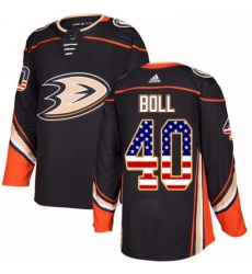 Mens Adidas Anaheim Ducks 40 Jared Boll Authentic Black USA Flag Fashion NHL Jersey 