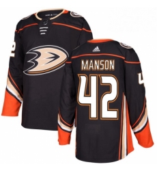 Mens Adidas Anaheim Ducks 42 Josh Manson Premier Black Home NHL Jersey 